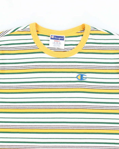 Vintage Champion Striped T-Shirt - S