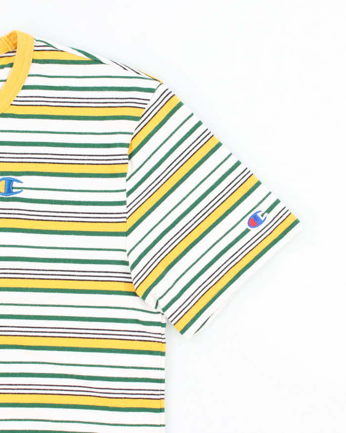 Vintage Champion Striped T-Shirt - S