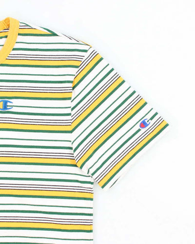 Vintage Champion Striped T-Shirt - S