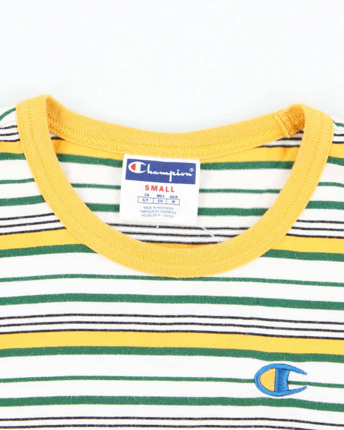 Vintage Champion Striped T-Shirt - S