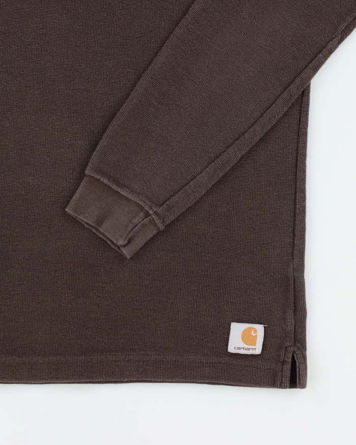 Vintage Carhartt Brown Waffle Long Sleeve T-shirt - S