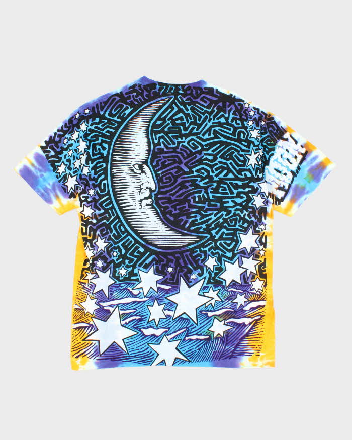 Vintage 2000's Liquid Blue All Over Print Sun Graphic T-Shirt - M
