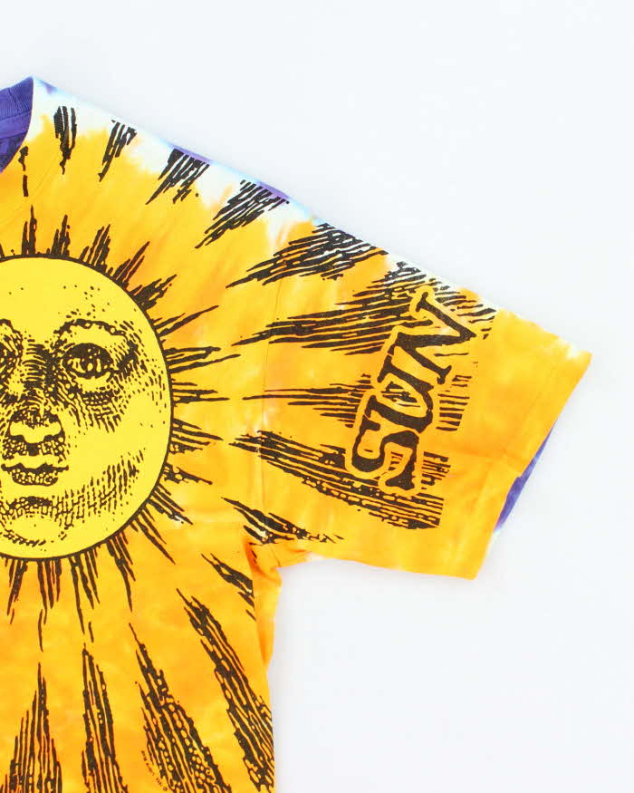Vintage 2000's Liquid Blue All Over Print Sun Graphic T-Shirt - M