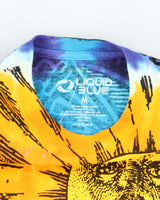 Vintage 2000's Liquid Blue All Over Print Sun Graphic T-Shirt - M