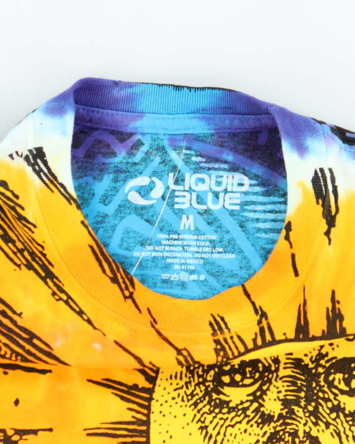 Vintage 2000's Liquid Blue All Over Print Sun Graphic T-Shirt - M