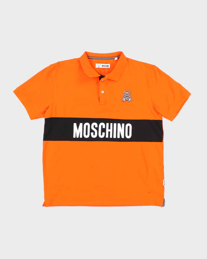 Vintage Y2K Moschino Spell Out Polo Shirt - L