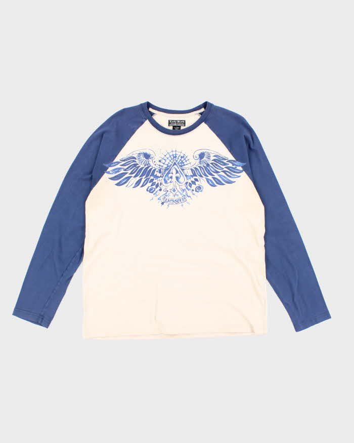 Vintage Y2K Lucky Brand Tattoo Inspired Graphic Long Sleeve T-Shirt - L