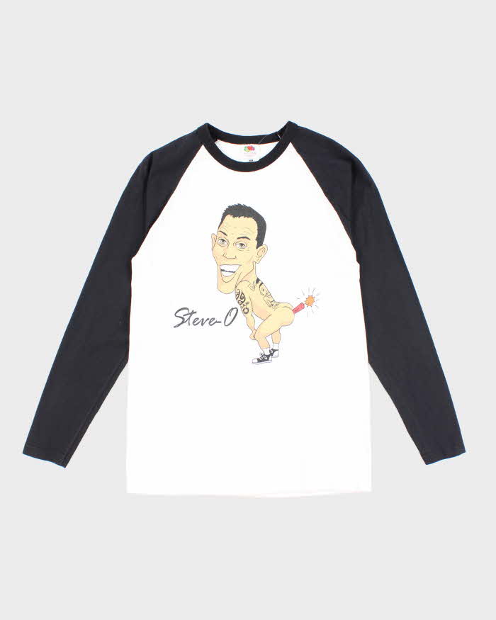 Vintage 2000's Steve-O Caricature Drawing Graphic Long-Sleeve T-Shirt - S