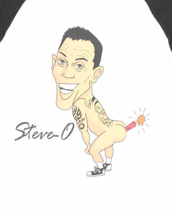 Vintage 2000's Steve-O Caricature Drawing Graphic Long-Sleeve T-Shirt - S