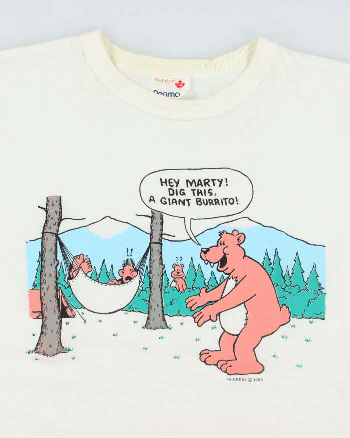 Vintage 80's Comedy Bear Graphic T-Shirt - L