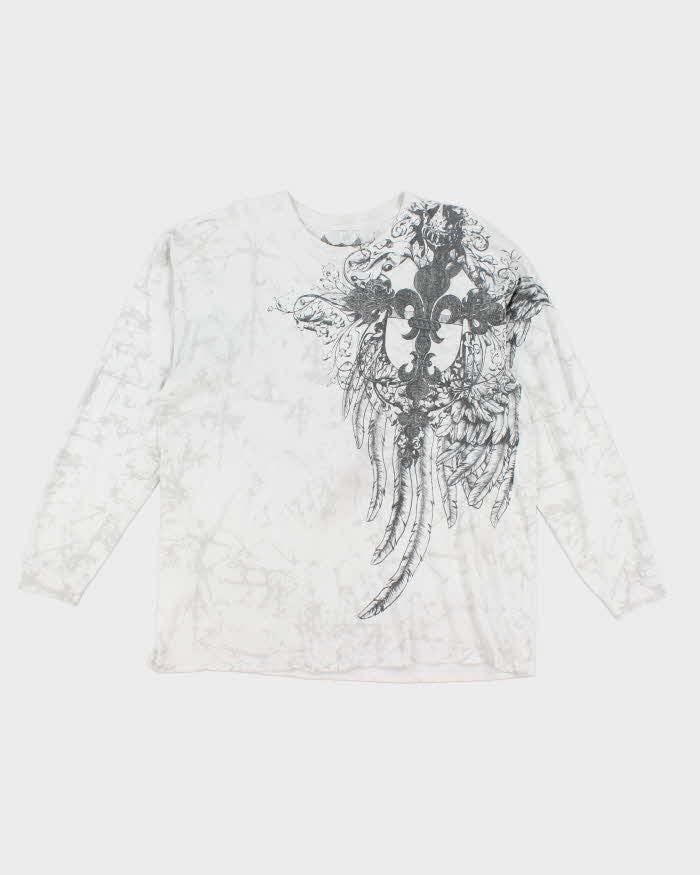 Vintage Y2K Gothic Print Long-sleeved T-Shirt - XL