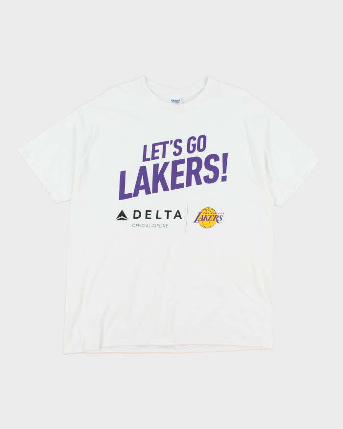 Vintage 2000's Lets Go Lakers NBA Graphic T-Shirt - XL