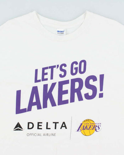 Vintage 2000's Lets Go Lakers NBA Graphic T-Shirt - XL