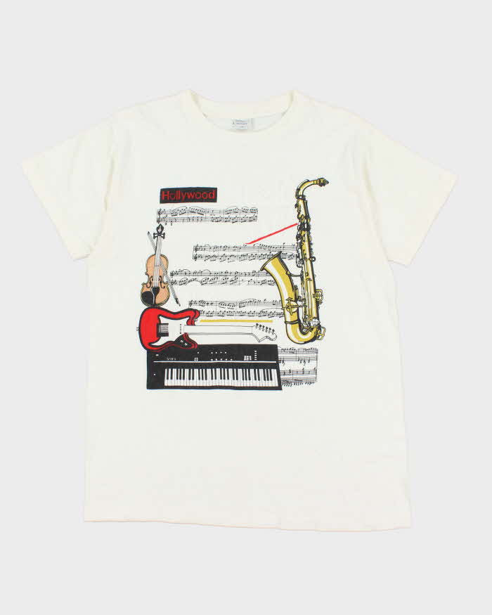 Vintage 90's Hollywood Music Rhythm and Blue Graphic T-Shirt - XL