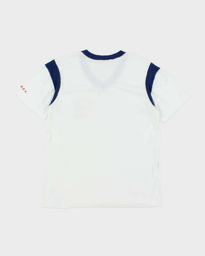 Vintage 80's Wing Ding Biker Graphic V-Neck T-Shirt - L