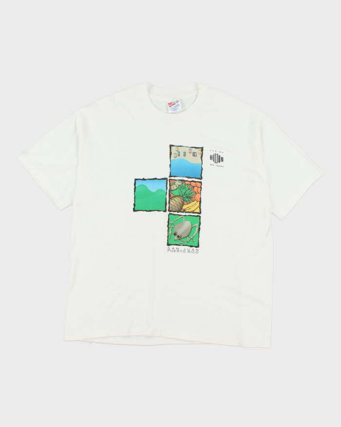 Vintage 90's Hilton Hotel &amp; Casino Graphic T-Shirt - XL