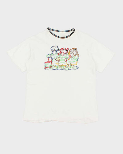 Vintage 90's Single Stitch Dog Rugby Team Graphic T-Shirt - L