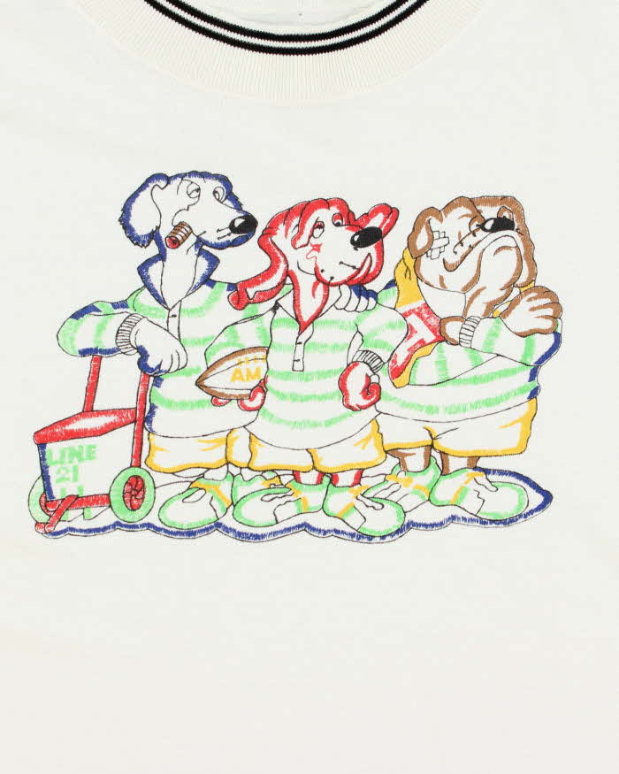 Vintage 90's Single Stitch Dog Rugby Team Graphic T-Shirt - L