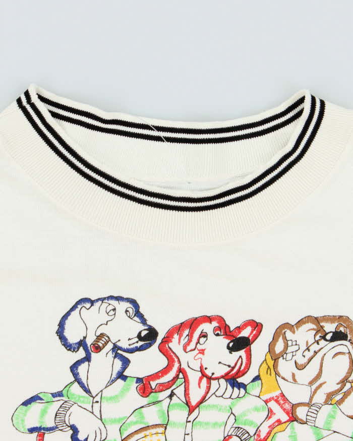 Vintage 90's Single Stitch Dog Rugby Team Graphic T-Shirt - L