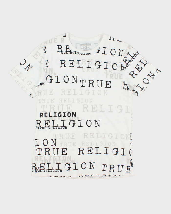 Vintage Y2K True Religion Spell Out Graphic T-Shirt - M