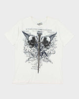 Vintage Y2K Skulls and Sword Gothic Graphic T-Shirt - L