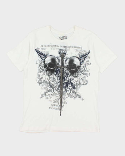 Vintage Y2K Skulls and Sword Gothic Graphic T-Shirt - L