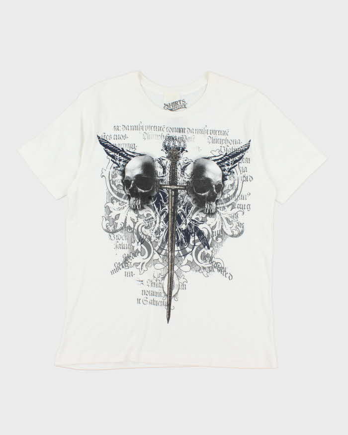 Vintage Y2K Skulls and Sword Gothic Graphic T-Shirt - L