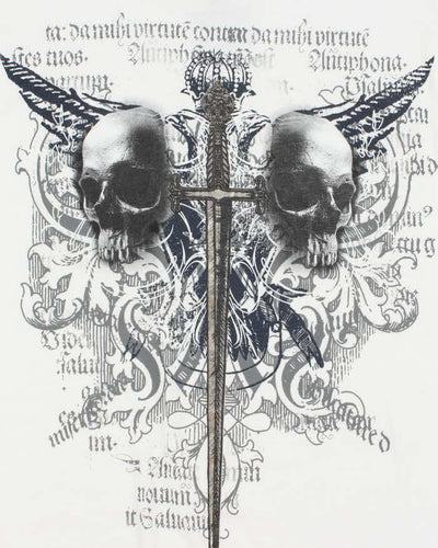 Vintage Y2K Skulls and Sword Gothic Graphic T-Shirt - L