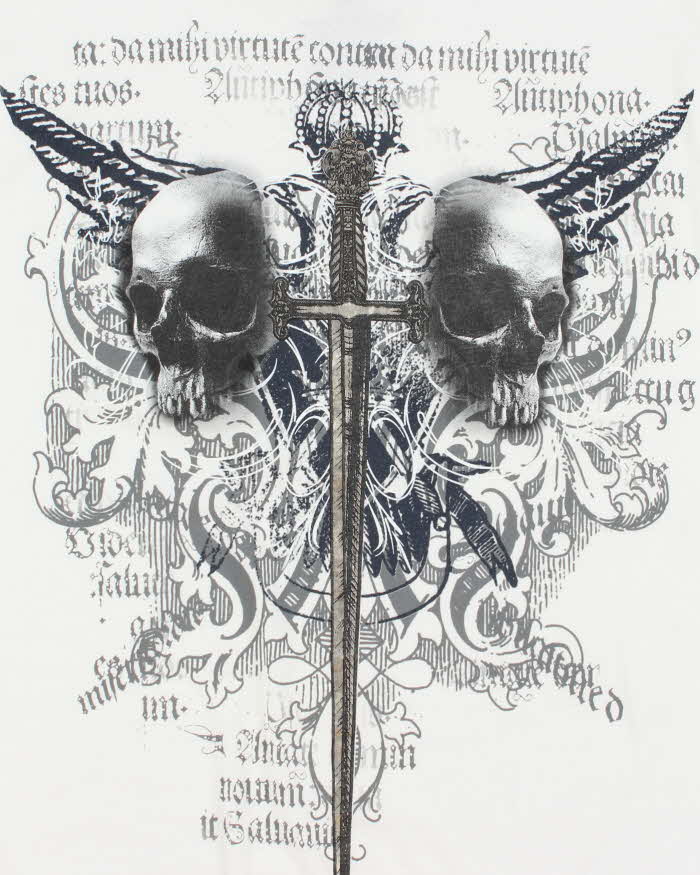 Vintage Y2K Skulls and Sword Gothic Graphic T-Shirt - L