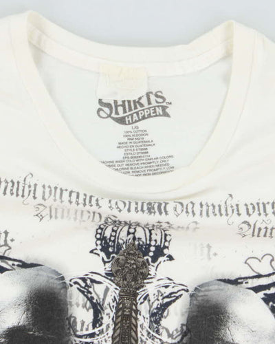 Vintage Y2K Skulls and Sword Gothic Graphic T-Shirt - L