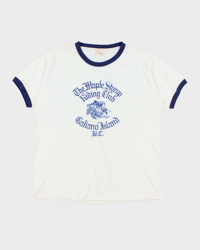 Vintage 90's Ride Club Graphic Ringer Style T-Shirt - XL