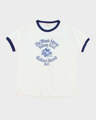 Vintage 90's Ride Club Graphic Ringer Style T-Shirt - XL