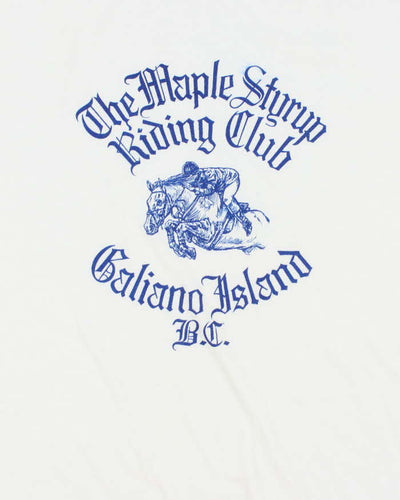 Vintage 90's Ride Club Graphic Ringer Style T-Shirt - XL