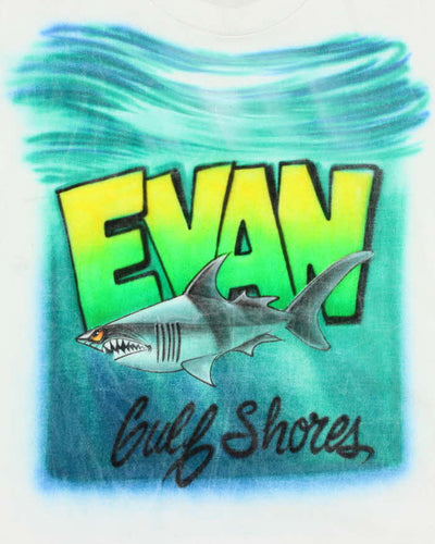 Vintage 90's Evan Airbrush Shark Graphic T-Shirt - M