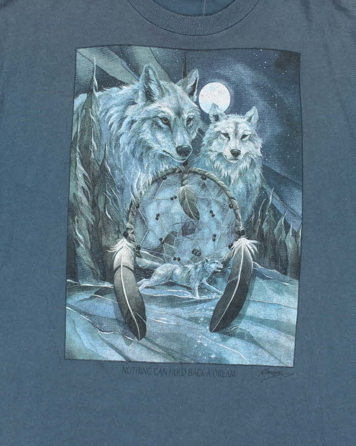Vintage 90's Wolf Pack Dreamcatcher Graphic T-Shirt - XL