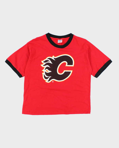 Vintage 90's Calgary Flames NHL Sports Graphic T-Shirt - M