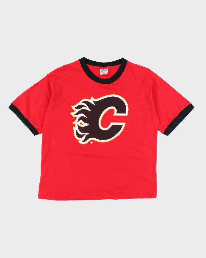 Vintage 90's Calgary Flames NHL Sports Graphic T-Shirt - M