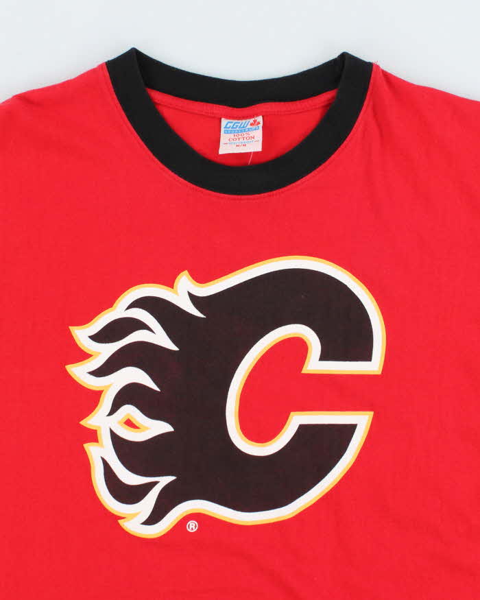Vintage 90's Calgary Flames NHL Sports Graphic T-Shirt - M