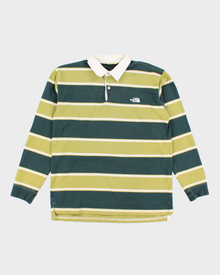 Vintage 2000's The North Face Striped Long-sleeved Polo Shirt - XL