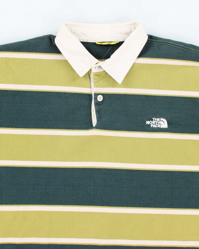 Vintage 2000's The North Face Striped Long-sleeved Polo Shirt - XL