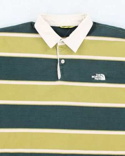 Vintage 2000's The North Face Striped Long-sleeved Polo Shirt - XL