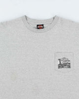 Vintage Y2K Harley Davidson Biker Graphic Pocket Long-sleeved T-Shirt - XXL