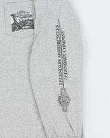Vintage Y2K Harley Davidson Biker Graphic Pocket Long-sleeved T-Shirt - XXL