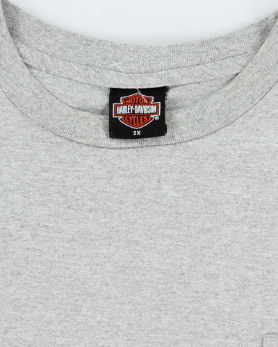 Vintage Y2K Harley Davidson Biker Graphic Pocket Long-sleeved T-Shirt - XXL