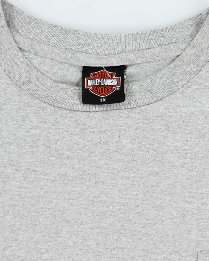Vintage Y2K Harley Davidson Biker Graphic Pocket Long-sleeved T-Shirt - XXL