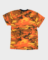 Vintage Y2K Orange Camouflage T-Shirt -  M