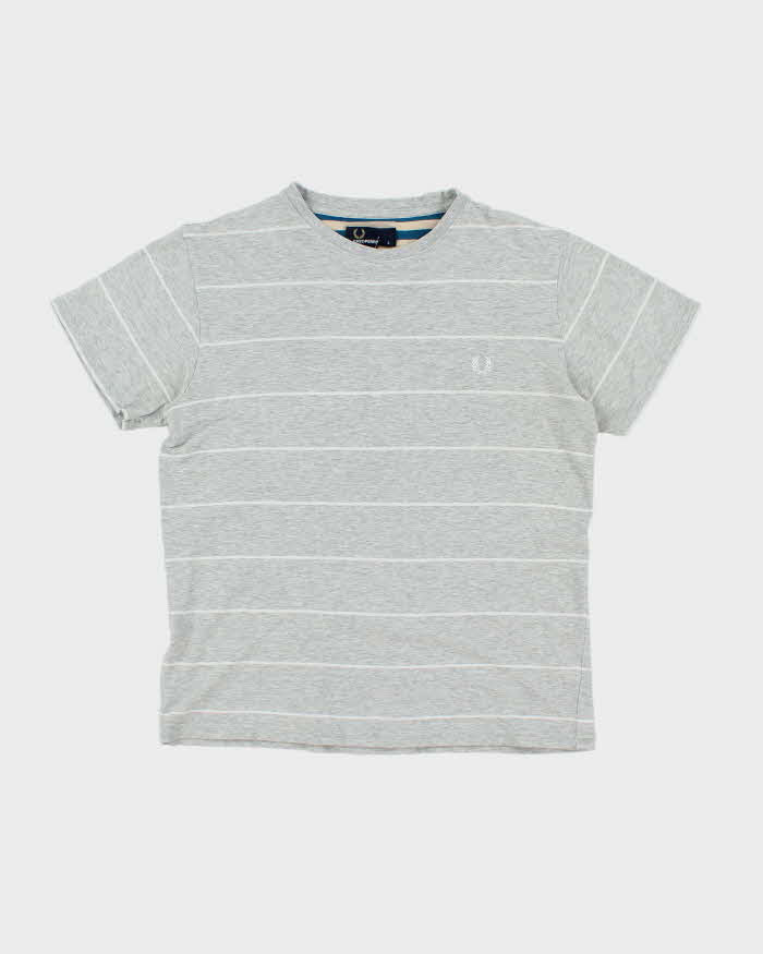 Vintage 2000's Fred Perry Striped Small Crest Logo T-Shirt - S