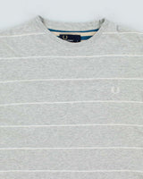 Vintage 2000's Fred Perry Striped Small Crest Logo T-Shirt - S