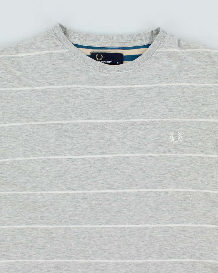 Vintage 2000's Fred Perry Striped Small Crest Logo T-Shirt - S