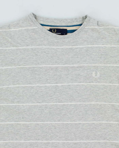 Vintage 2000's Fred Perry Striped Small Crest Logo T-Shirt - S